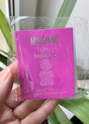 Moschino toy 2 bubble gum оригінал мініатюра пробник 1 мл.1 фото