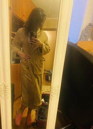 Халат размер махровый размер - м бежевого цвета в идеальном состоянии