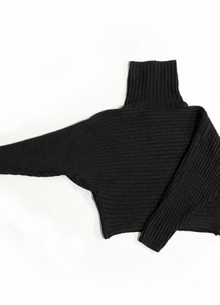 Eur 38 гольф женский свитер короткий черный водолазка с горловиной2 фото