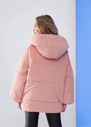 Женская зимняя теплая объемная оверсайз куртка класса люкс на бархоте3 фото