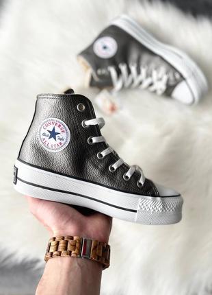 Женские кеды Converse Knit Shorts high silver fur ❄️
