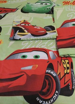 Постільна білизна дитяча полуторна підліткова (комплект) бязь голд люкс тачки маквін