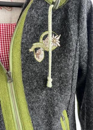 Alpin de luxe теплая куртка кофта капюшонка из валяной шерсти с вискозой австрия5 фото