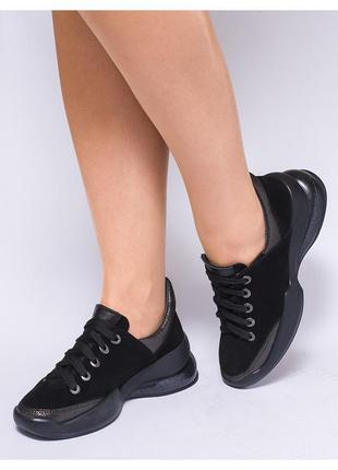 Черные замшевые кроссовки натуральная замша1 фото