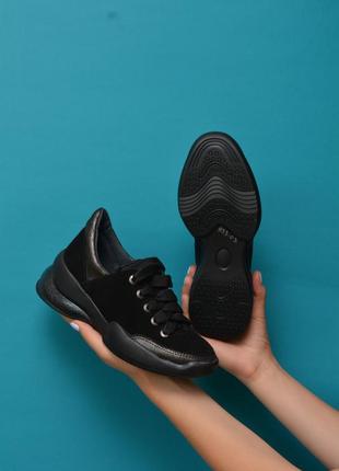 Черные замшевые кроссовки натуральная замша7 фото
