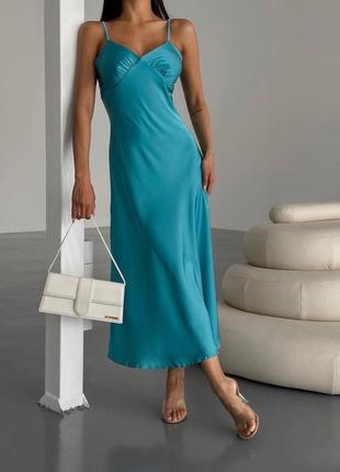 Жіноча шовкова сукня-комбінація в білизняному стилі6 фото