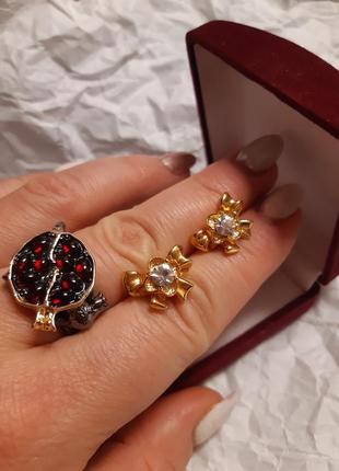 Сережки 2 в 1 anne klein банти ,квіточки американський вінтаж