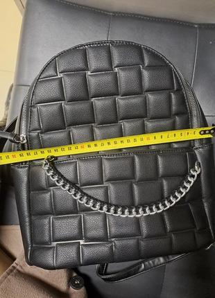 Жіночий рюкзак чорний з еко-шкіри4 фото