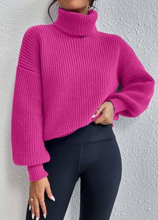 Женский теплый свитер светр под горло зима