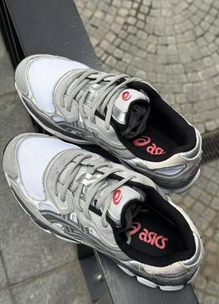 Мужские демисезон кроссовки asics gel nyc white steel grey6 фото