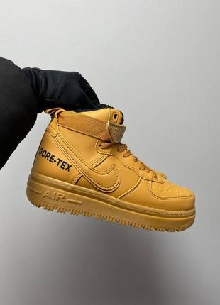 Чоловічі коричневі зимові кросовки кросівки  nike air force 1 gore-tex boot brown fur