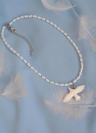 Украшение с птичкой, ожерелье из горлице, чокер с голубиком, подвеска5 фото