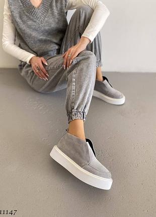 Зимние замшевые лоферы на овчине 🐏