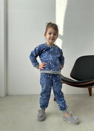 Пижама децкая махра на флисе теплая новогдняя7 фото