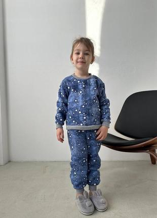 Пижама децкая махра на флисе теплая новогдняя8 фото