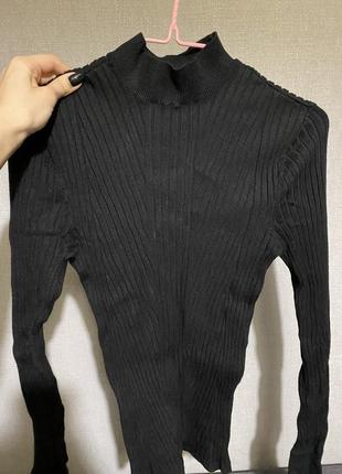 Водолазка трикотажная черная в размере xs/s