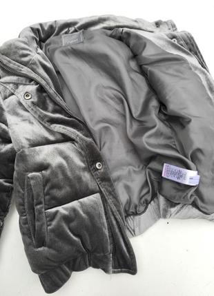 Next классная теплая куртка пуфер велюр zara mango benetton стиль2 фото