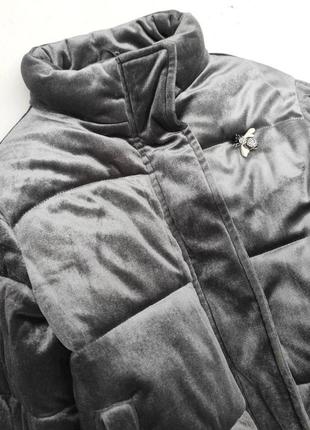 Next классная теплая куртка пуфер велюр zara mango benetton стиль5 фото