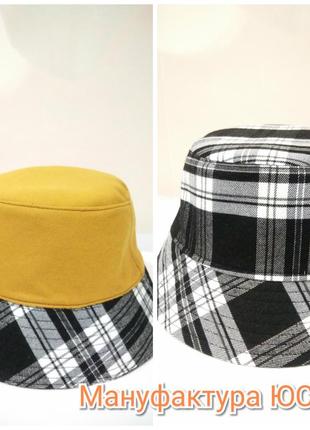 Панама двухсторонняя. панама в клетку. тренд 2020.