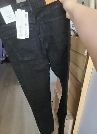 Базовые джинсы коттон джеггенсы черные скини skinny vintage zara s m l 4060/2509 фото