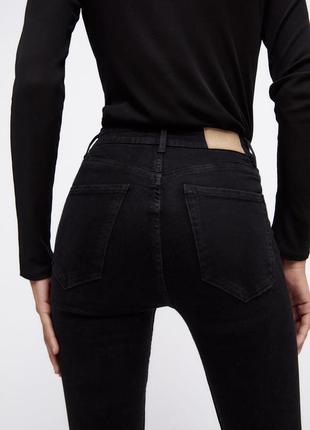 Базовые джинсы коттон джеггенсы черные скини skinny vintage zara s m l 4060/2503 фото