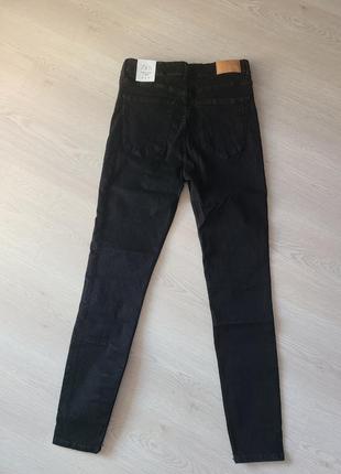 Базовые джинсы коттон джеггенсы черные скини skinny vintage zara s m l 4060/2505 фото