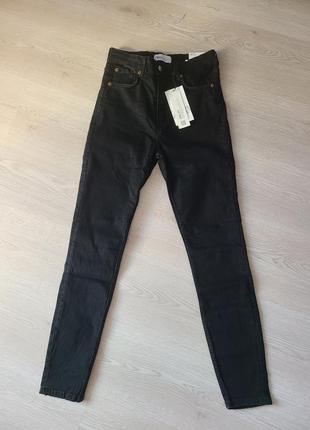 Базовые джинсы коттон джеггенсы черные скини skinny vintage zara s m l 4060/2504 фото