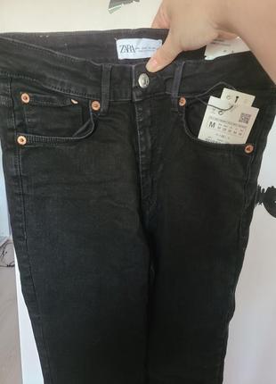 Базовые джинсы коттон джеггенсы черные скини skinny vintage zara s m l 4060/2508 фото