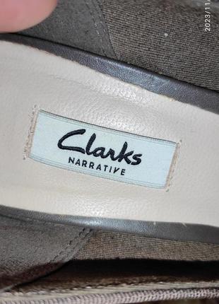 Серо-коричневые туфли clarks7 фото