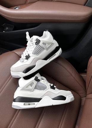 Женские зимние кроссовки на меху air jordan 4 military black