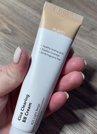 Bb-крем з екстрактом центелли purito cica clearing bb cream №21