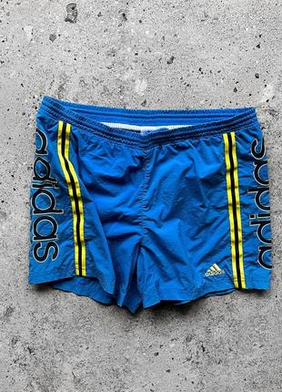 Adidas men's vintage shorts big print embroidered logo винтажные шорты1 фото