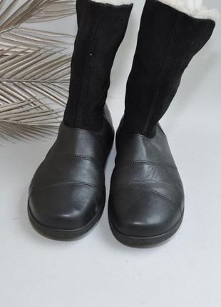 Шкіряні зимолві чобітки на широку ніжку вельку повноту британія4 фото