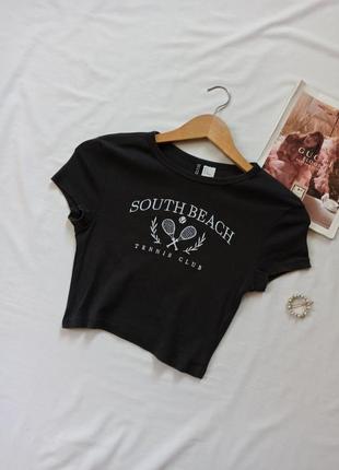 Серый топ в рубчик south beach