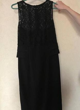 Черное платье миди