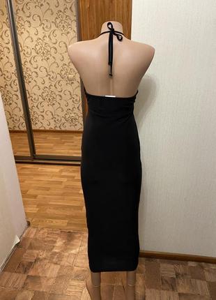 Новое черное платье миди масло с лямкой на бретельках quiz размер xs 427 фото