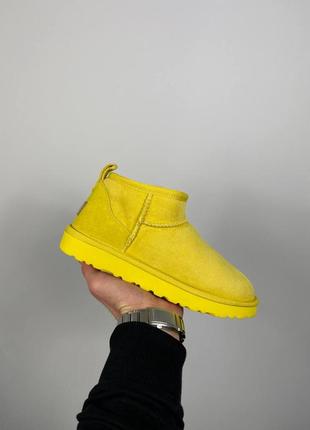 Женские угги жёлтые ugg ultra mini yellow