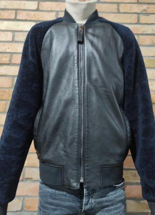 Reiss брендовая куртка бомбер кожа цегейка.9 фото
