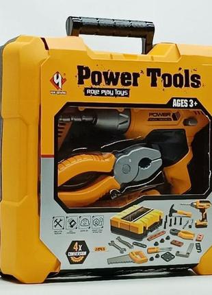 Набор инструментов shantou "power tools" в чемодане с шуруповертом t012a