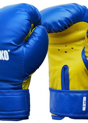 Боксерські рукавички sportko арт. пд2-7-oz (унцій). синій