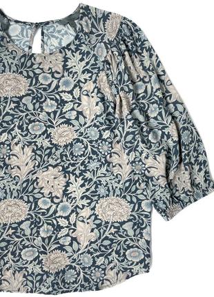 Дизайнерская цветочная блузка next x morris & co, l2 фото