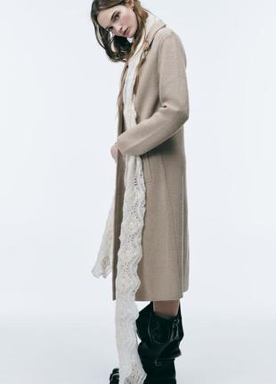 Пальто женское трикотажное с карманами zara new6 фото