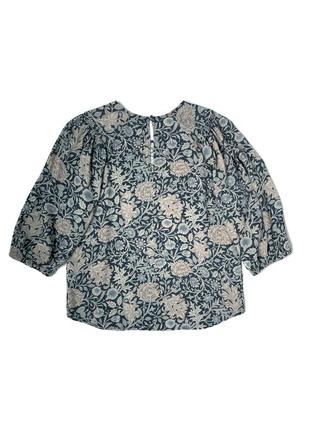 Дизайнерская цветочная блузка next x morris & co, l5 фото
