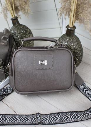 Женская качественная сумочка, стильный
клатч с эко кожи на 2 отдела капучино