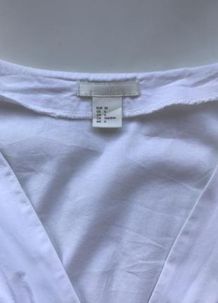 Хлопковая блуза рубашка h&m с объемными рукавами драпировками супер крой5 фото
