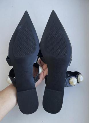 Шикарные туфли лодочки zara 40 р. мюли с жемчужинами6 фото