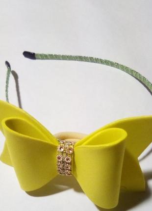 Обруч с бантом,желтый
