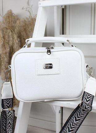 Женская качественная сумочка, стильный
клатч с эко кожи на 2 отдела белый