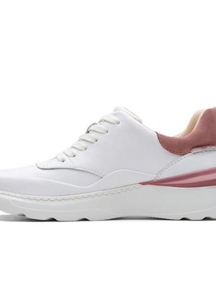 Шкіряні кросівки clarks sprintlitelace white rose2 фото