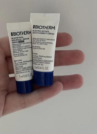 Набор biotherm blue retinol serum and cream 50 5 ml3 фото